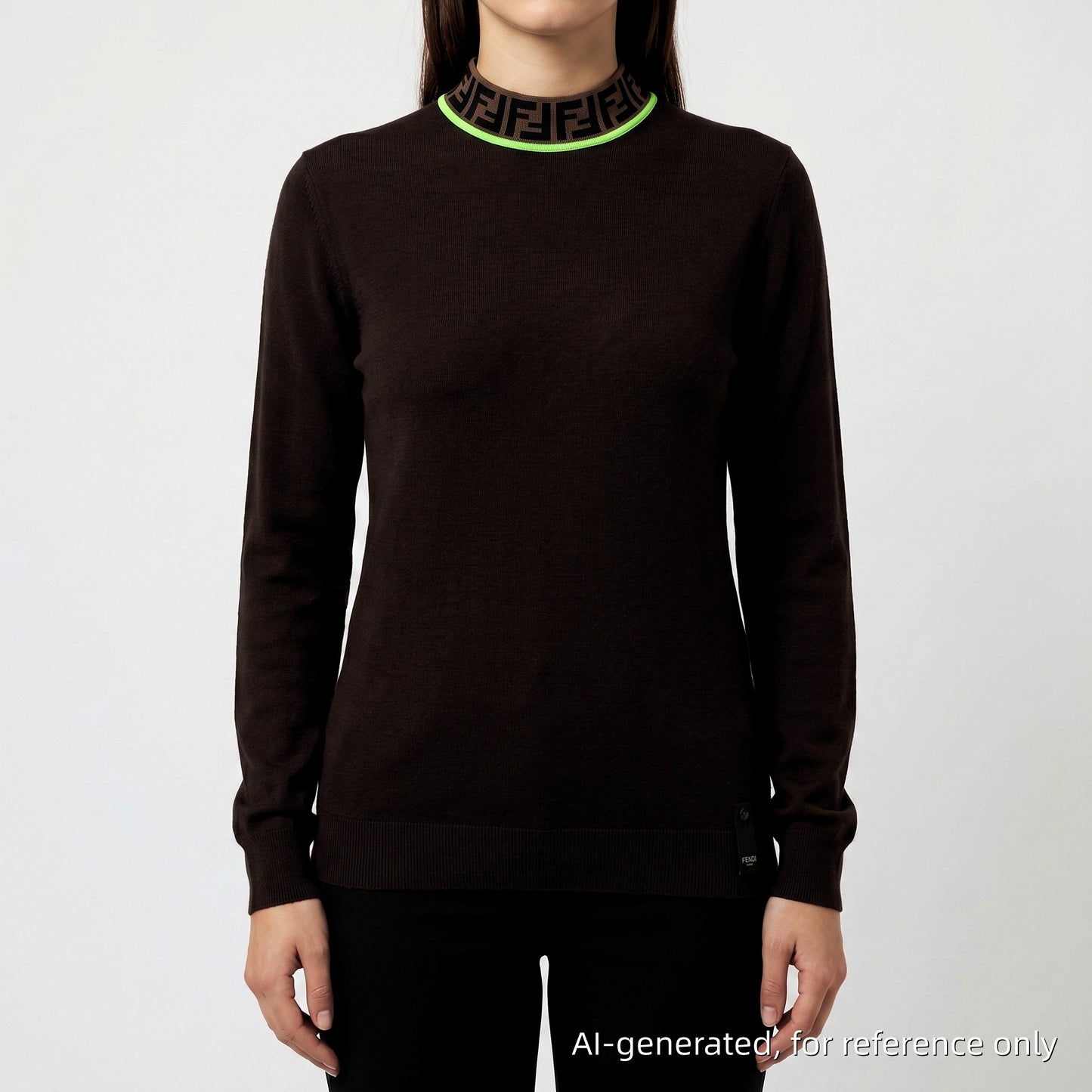 Fendi Crewneck Sweater Size 44 Brown