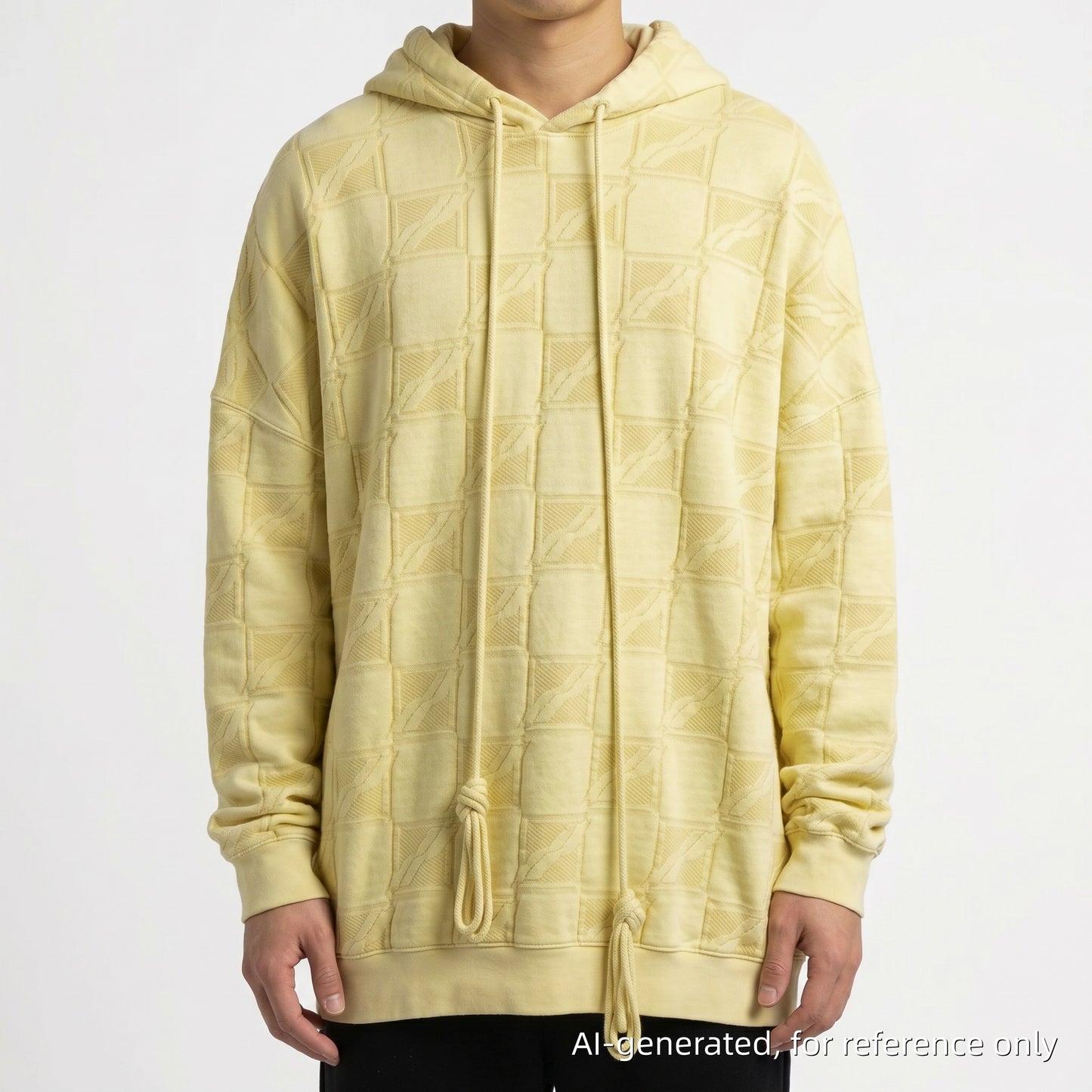 We11done Jacquard Hoodie Size L Yellow