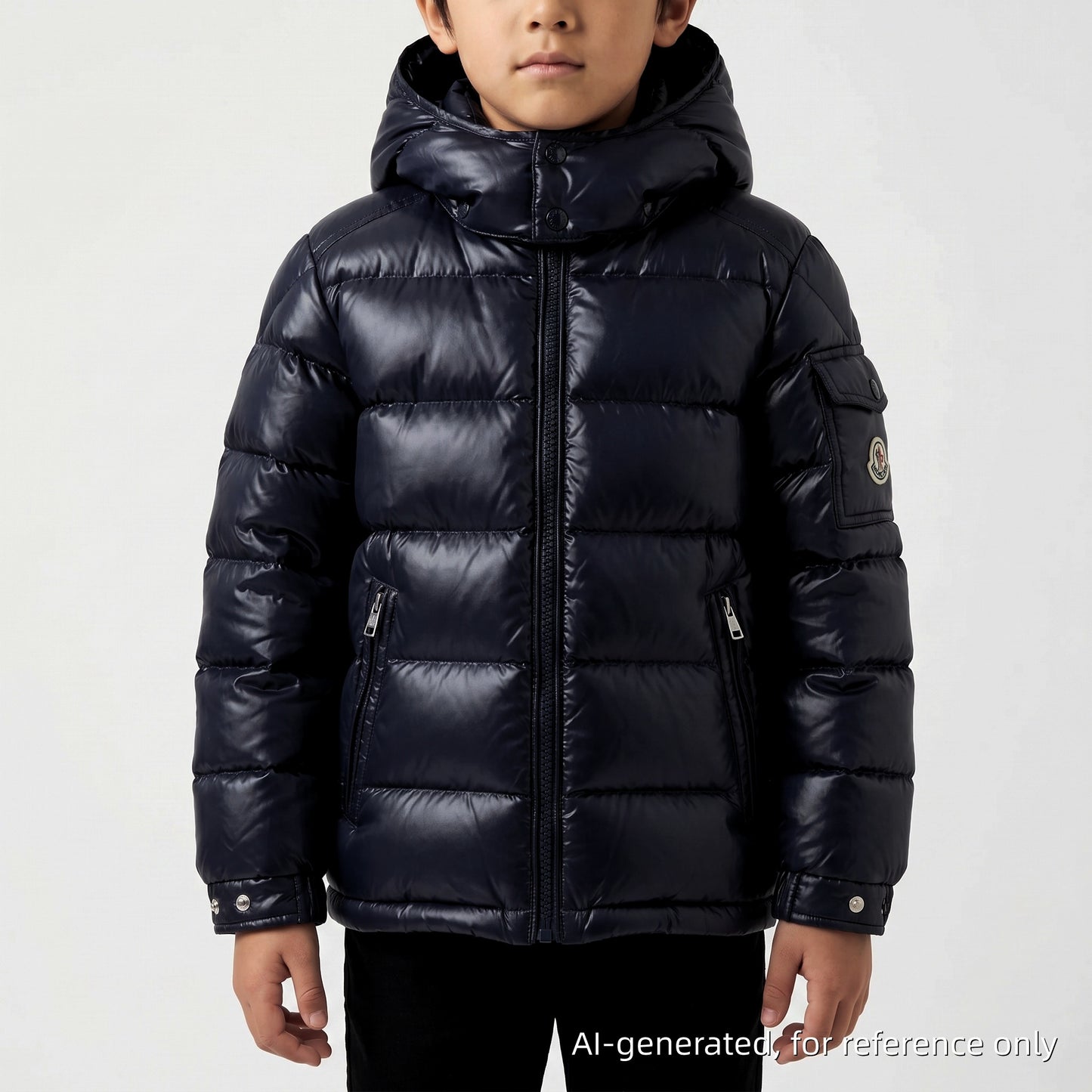 Moncler Kids Detachable Hood Down Jacket 6Y / 116cm Navy Blue