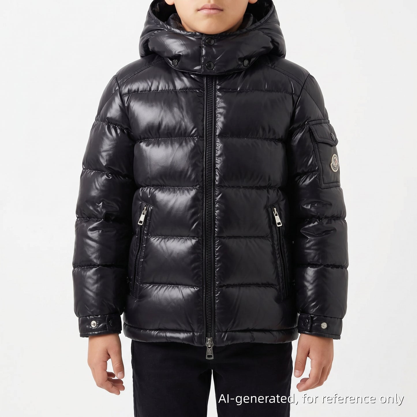 Moncler Kids Detachable Hood Down Jacket 4Y / 104cm Black