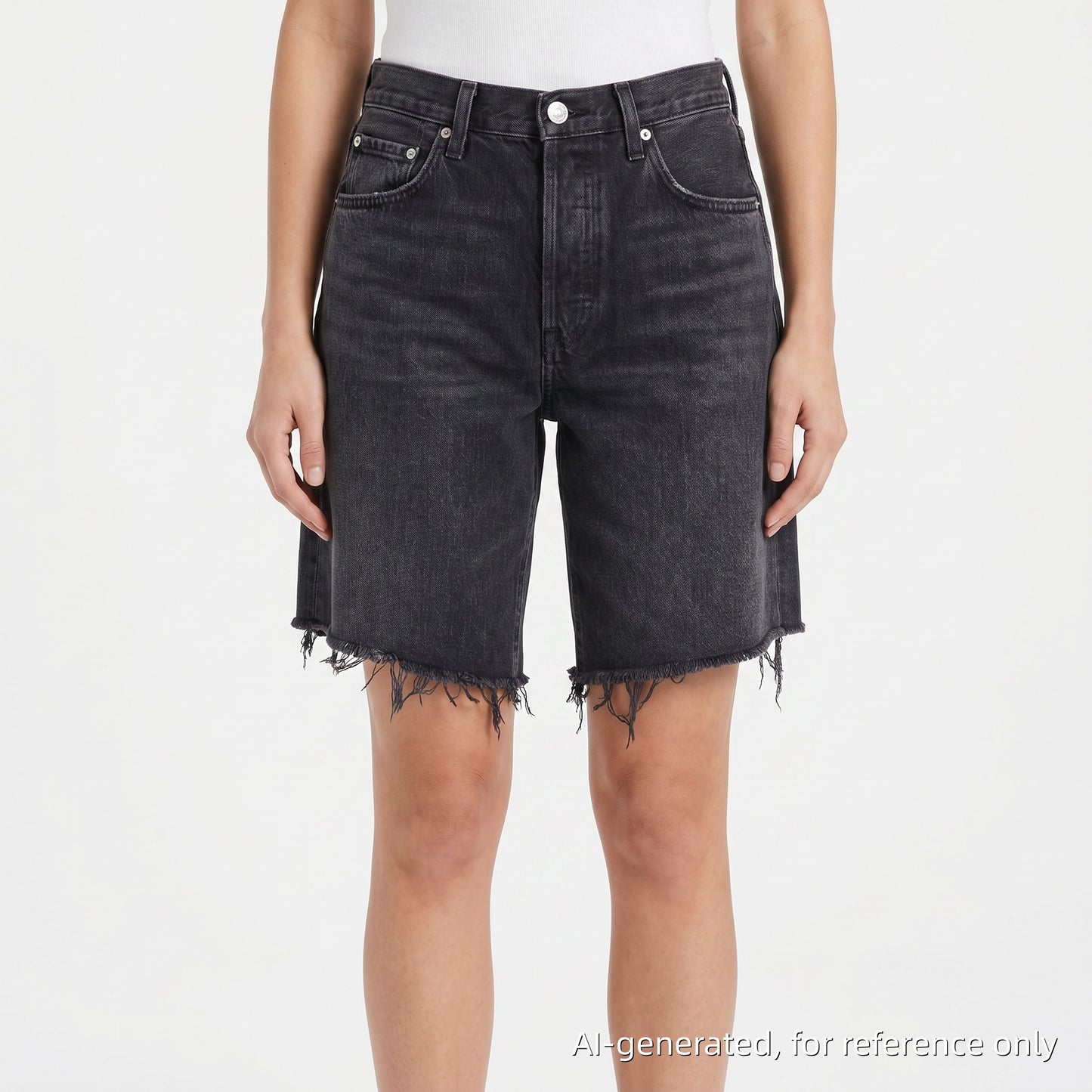 Citizens of Humanity High-Waisted Denim Shorts 26 Black