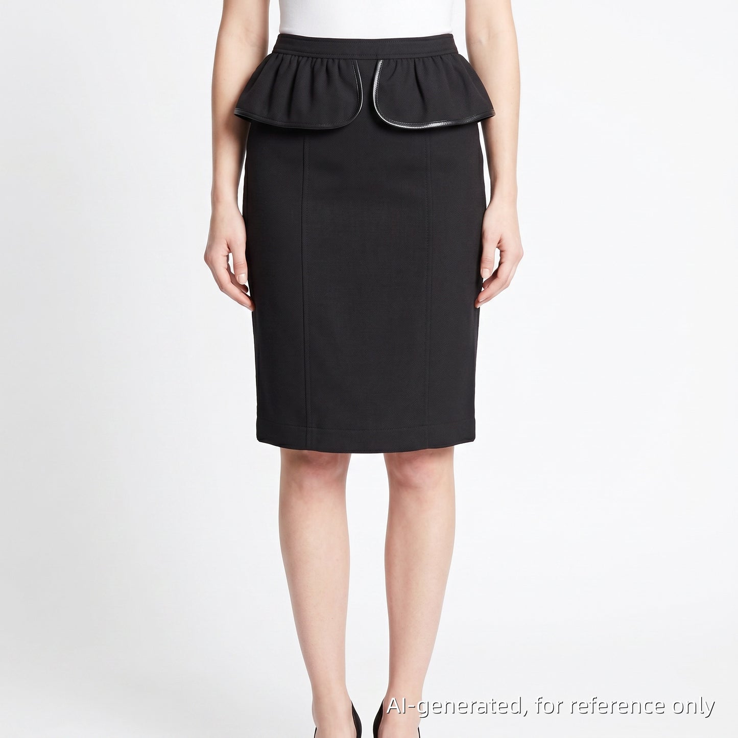 Burberry Ruffle Waist Pencil Midi Skirt Size US 6 Forest Green