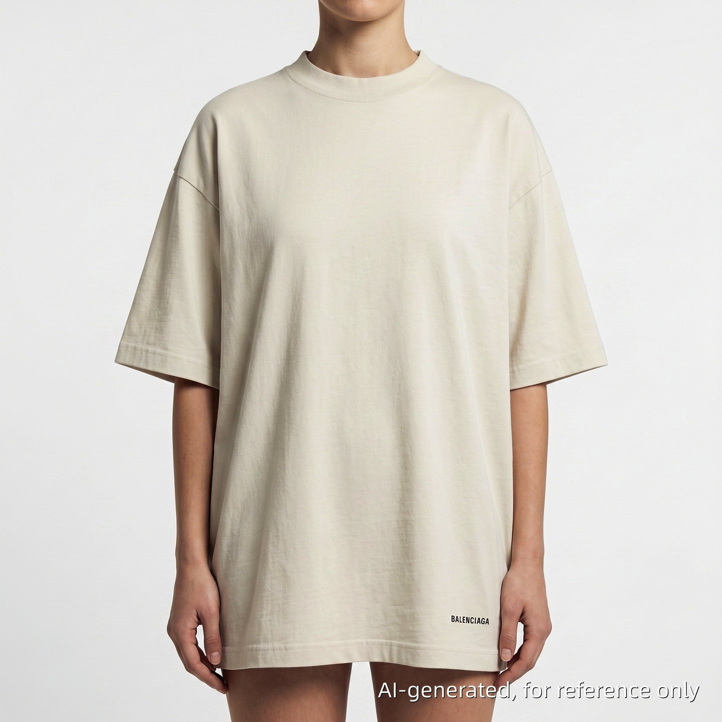 Balenciaga Cream Logo Short Sleeve T-Shirt Size XS