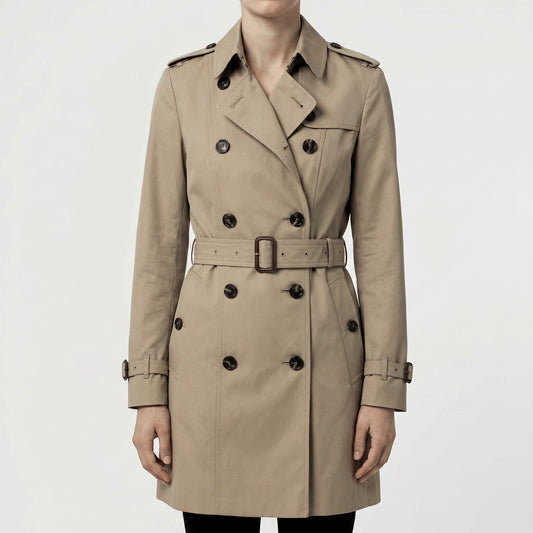 Burberry Brit Beige Double Breasted Trench Coat Size US 2