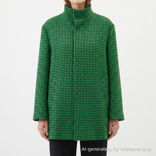 Balenciaga Green Houndstooth Wool Blazer Size 36