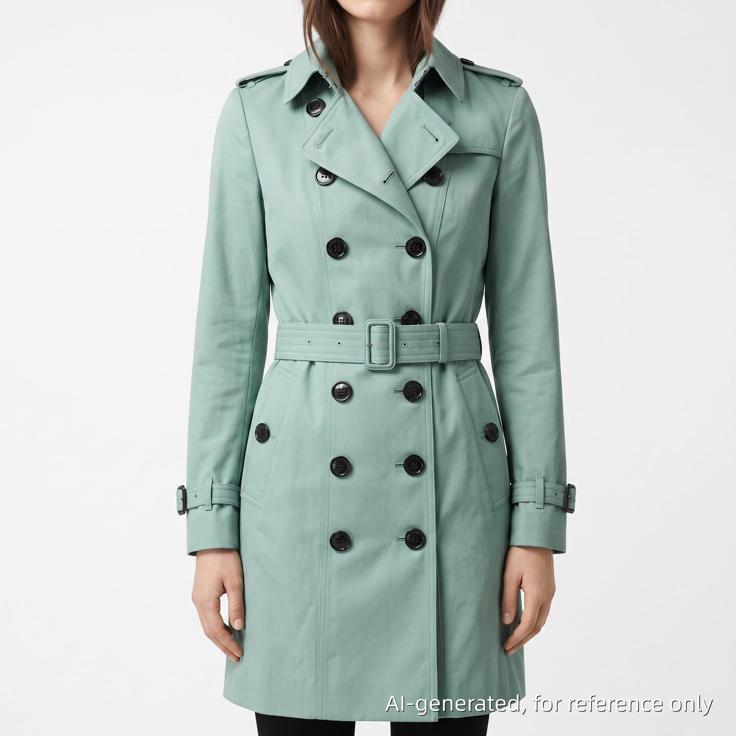 Burberry The Sandringham Tiffany Blue Cotton Trench Coat Size UK 6