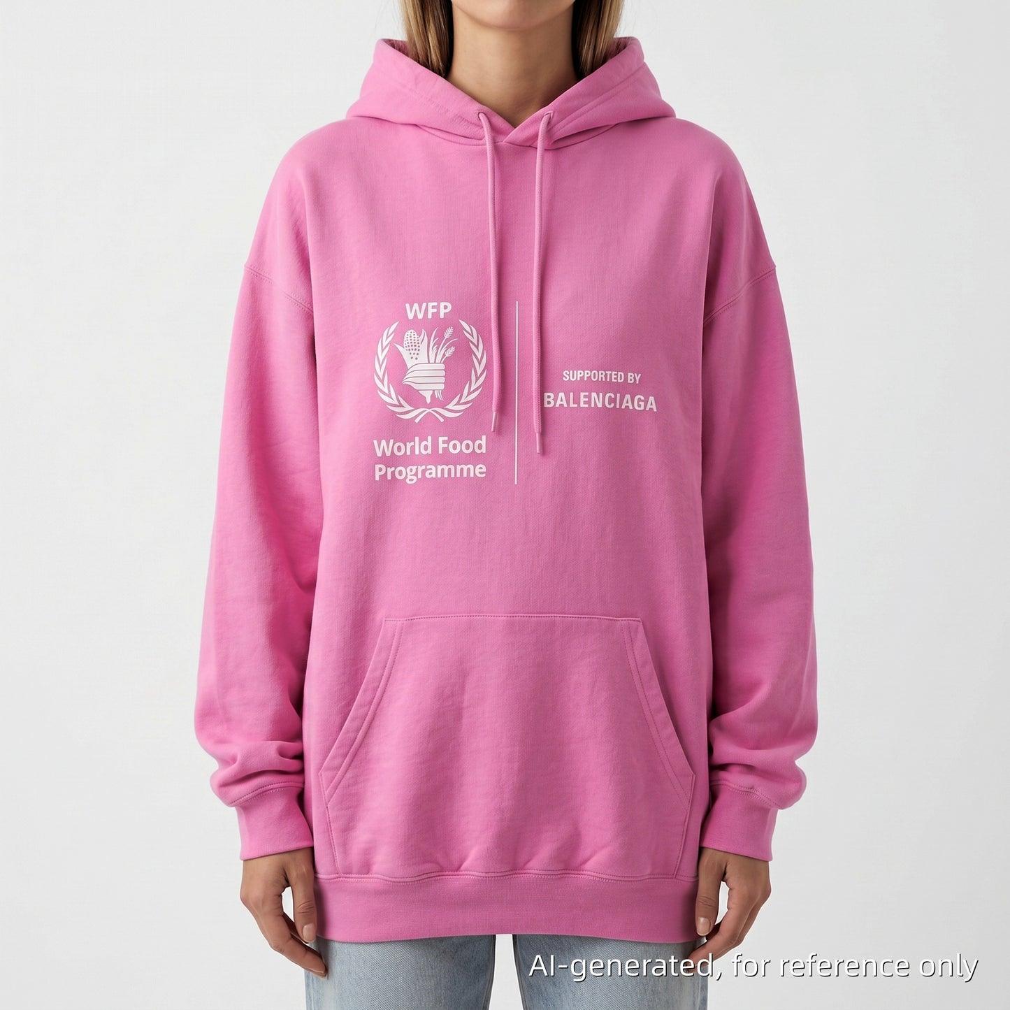 Balenciaga Pink Crest Logo Oversized Hoodie Size XS