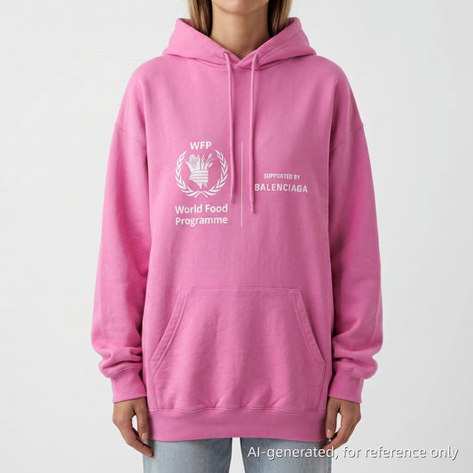 Balenciaga Pink Crest Logo Oversized Hoodie Size XS