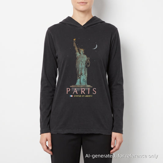 Balenciaga Deep Grey Statue Print Long Sleeve Hooded Top Size S