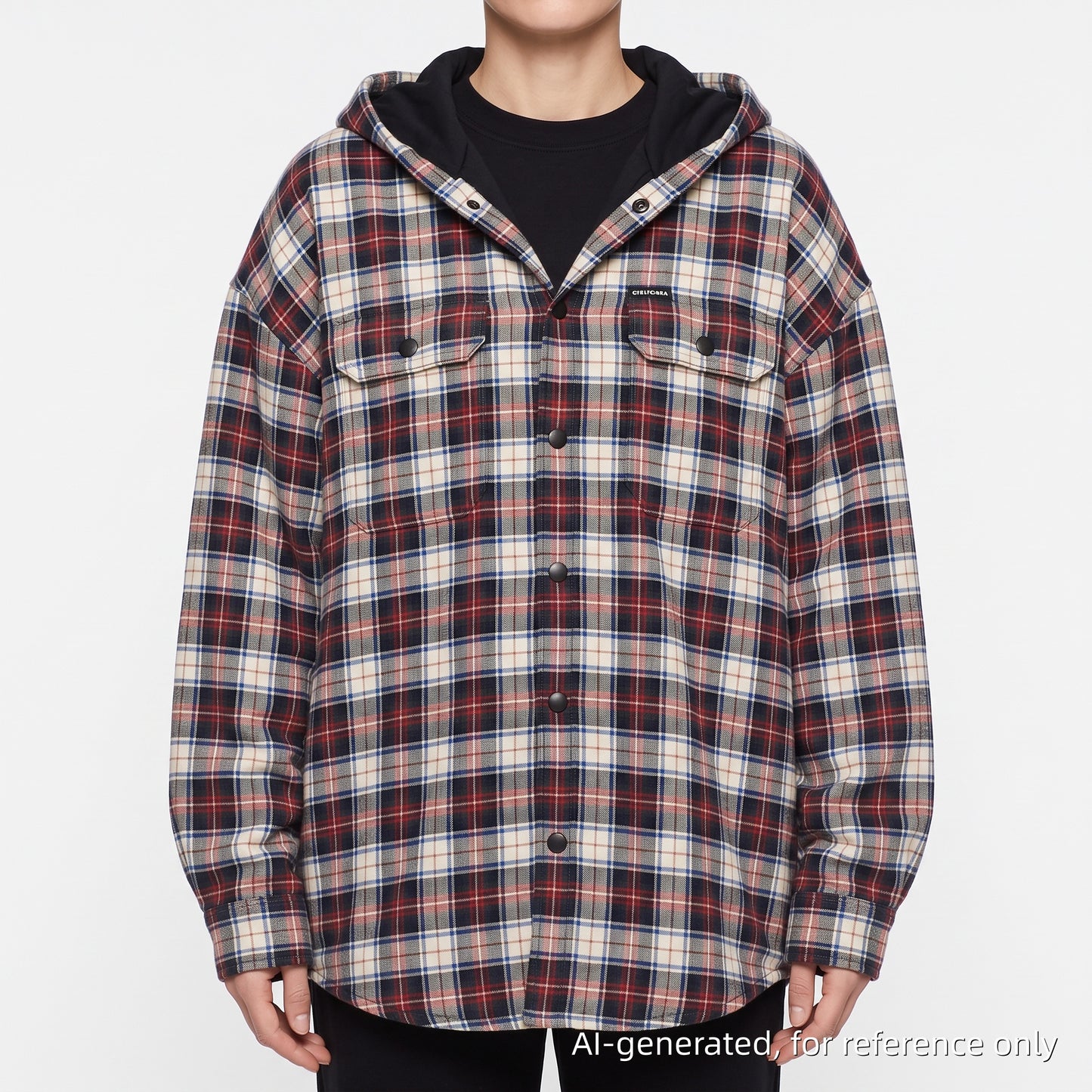 Balenciaga Multi-Color Plaid Hooded Overshirt Size XS