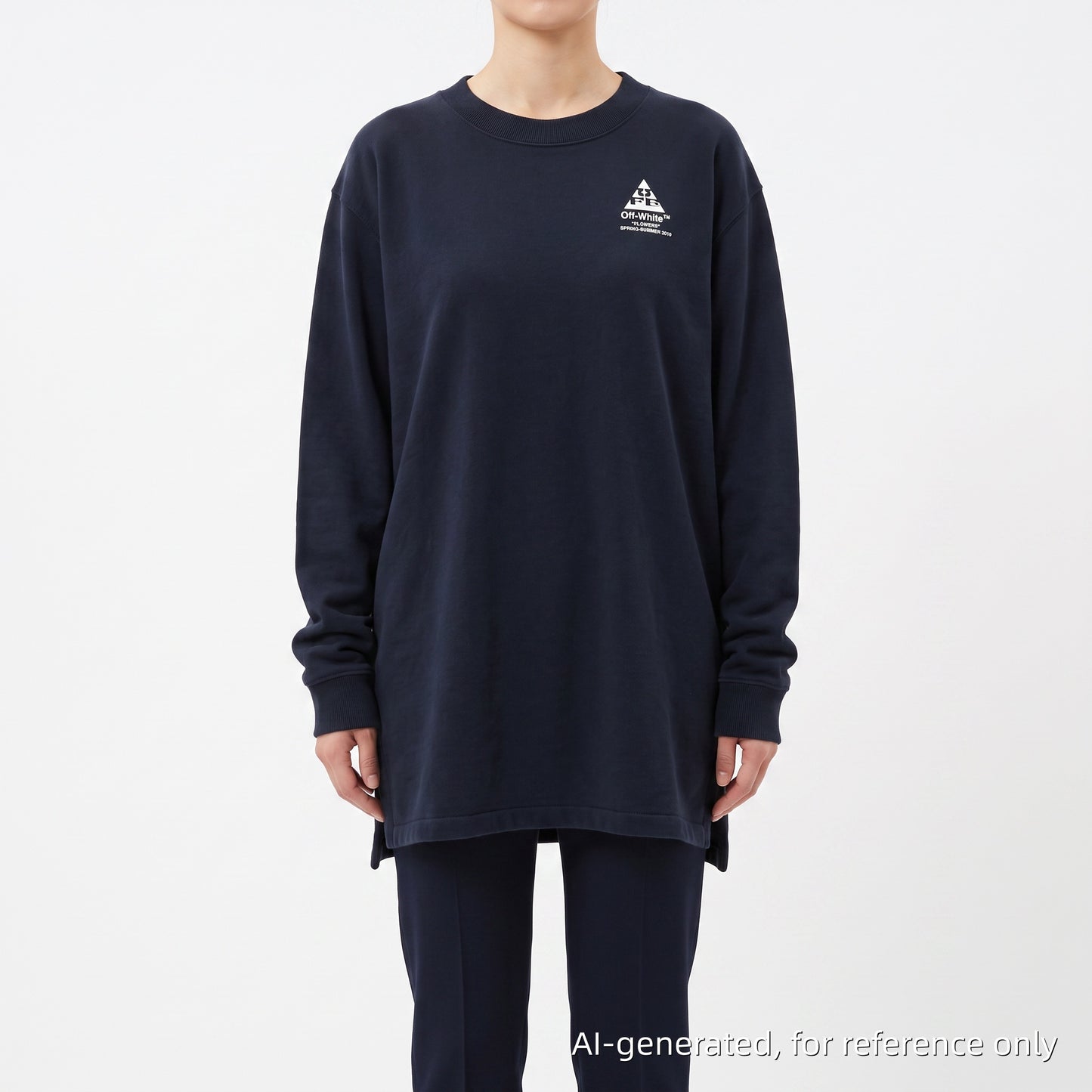 Off-White Black Floral Arrow Print Long Sleeve Top Size M