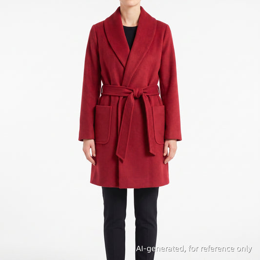 Max Mara Red Belted Wrap Style Coat Size 6
