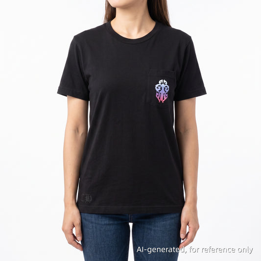 Chrome Hearts Black Gradient Graphic Print Short Sleeve T-shirt Size L