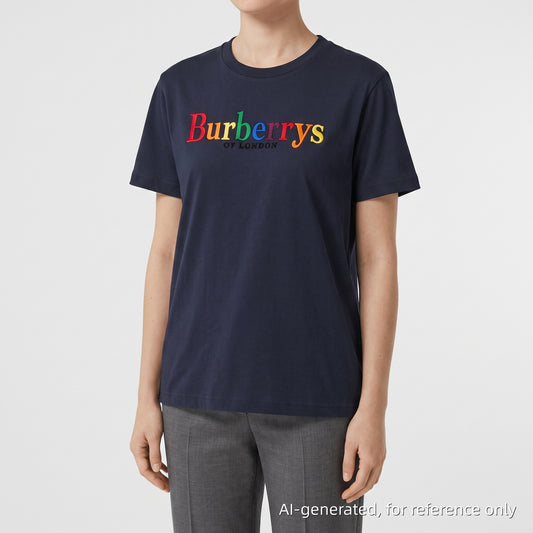 Burberry Navy Blue Crew Neck Short Sleeve T-shirt Size S