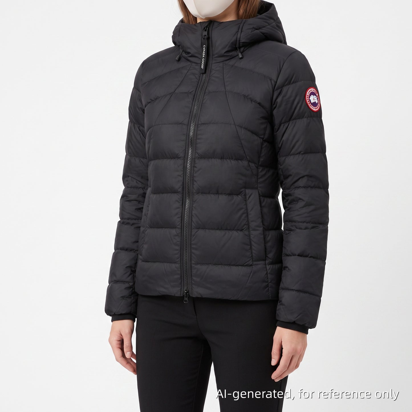 Canada Goose Black P2P 19.5in Hooded Light Down Jacket Size M