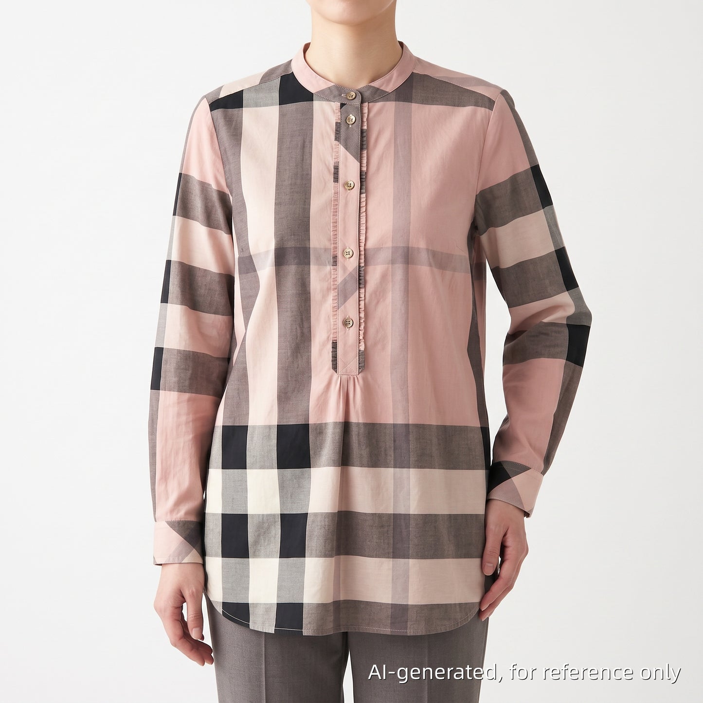 Burberry Mist Pink Vintage Check Long Sleeve Shirt Size 6
