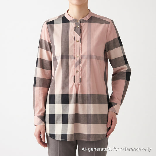 Burberry Mist Pink Vintage Check Long Sleeve Shirt Size 6