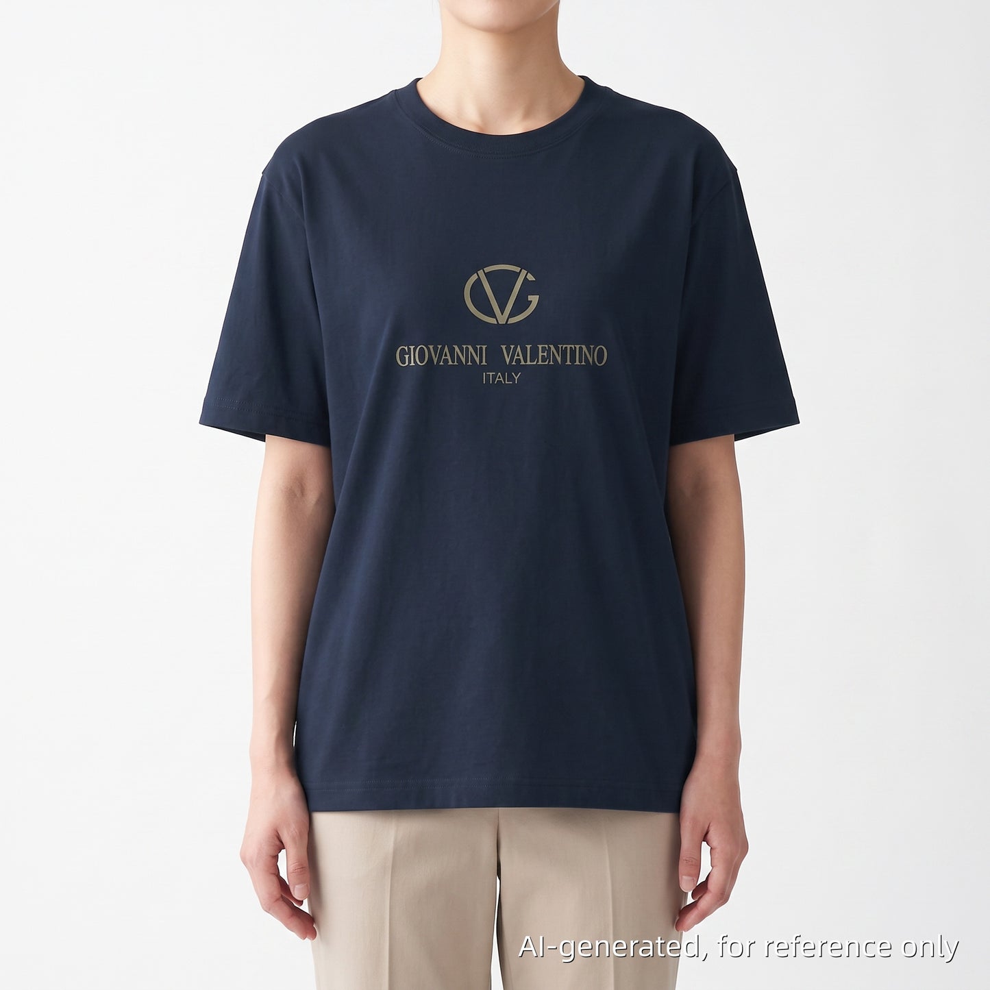 Giovanni Valentino Navy Blue Crew Neck Short Sleeve T-Shirt Size XXL