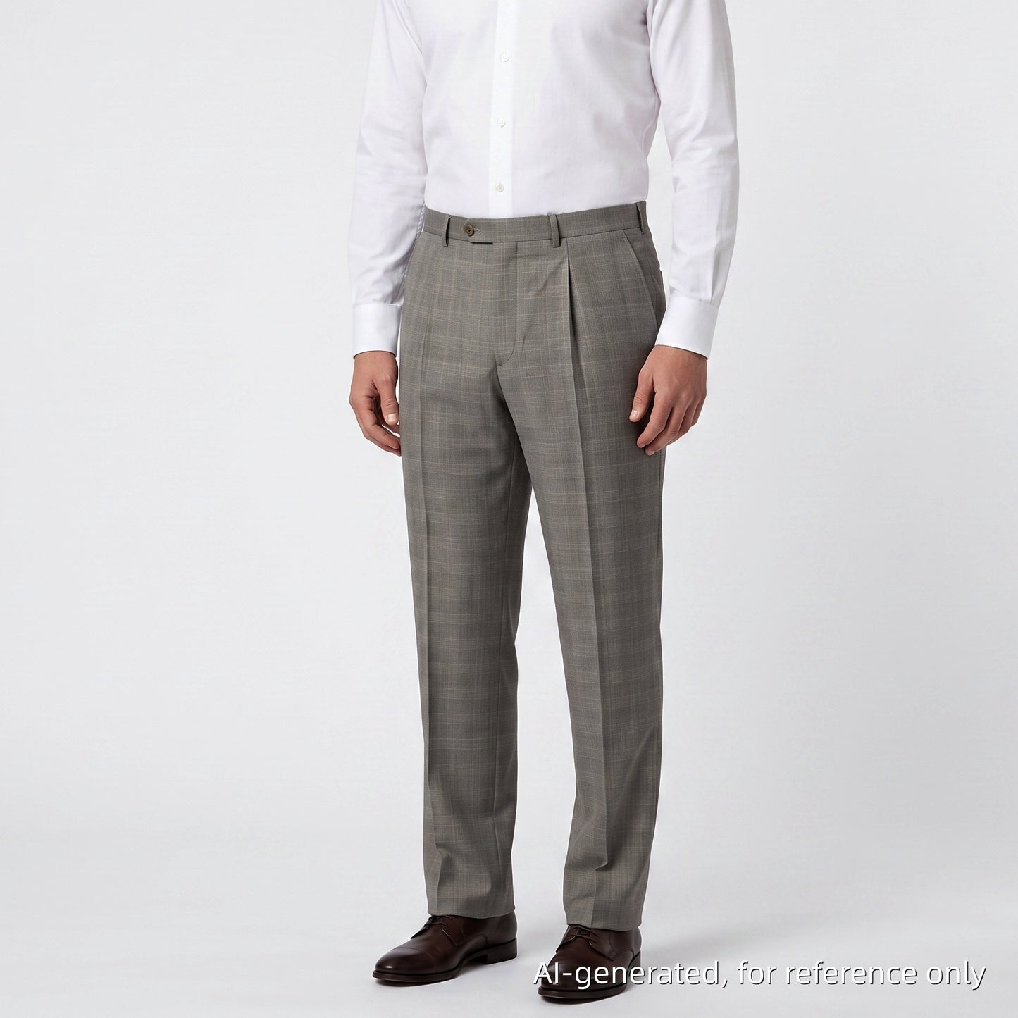 Giovanni Valentino Light Grey Wool Straight Leg Dress Trousers Size 40