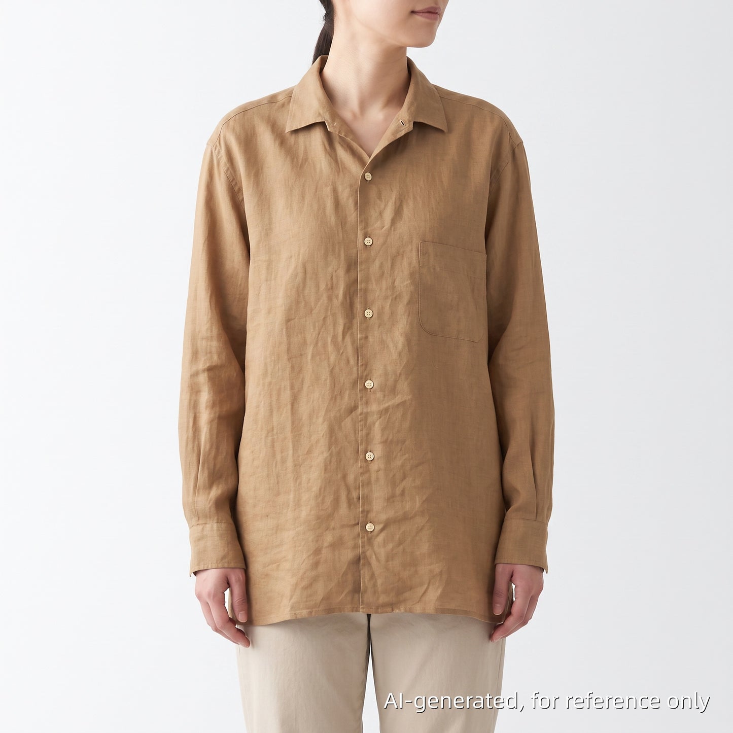 Lanvin Dark Goldenrod Linen Long Sleeve Shirt Size XL
