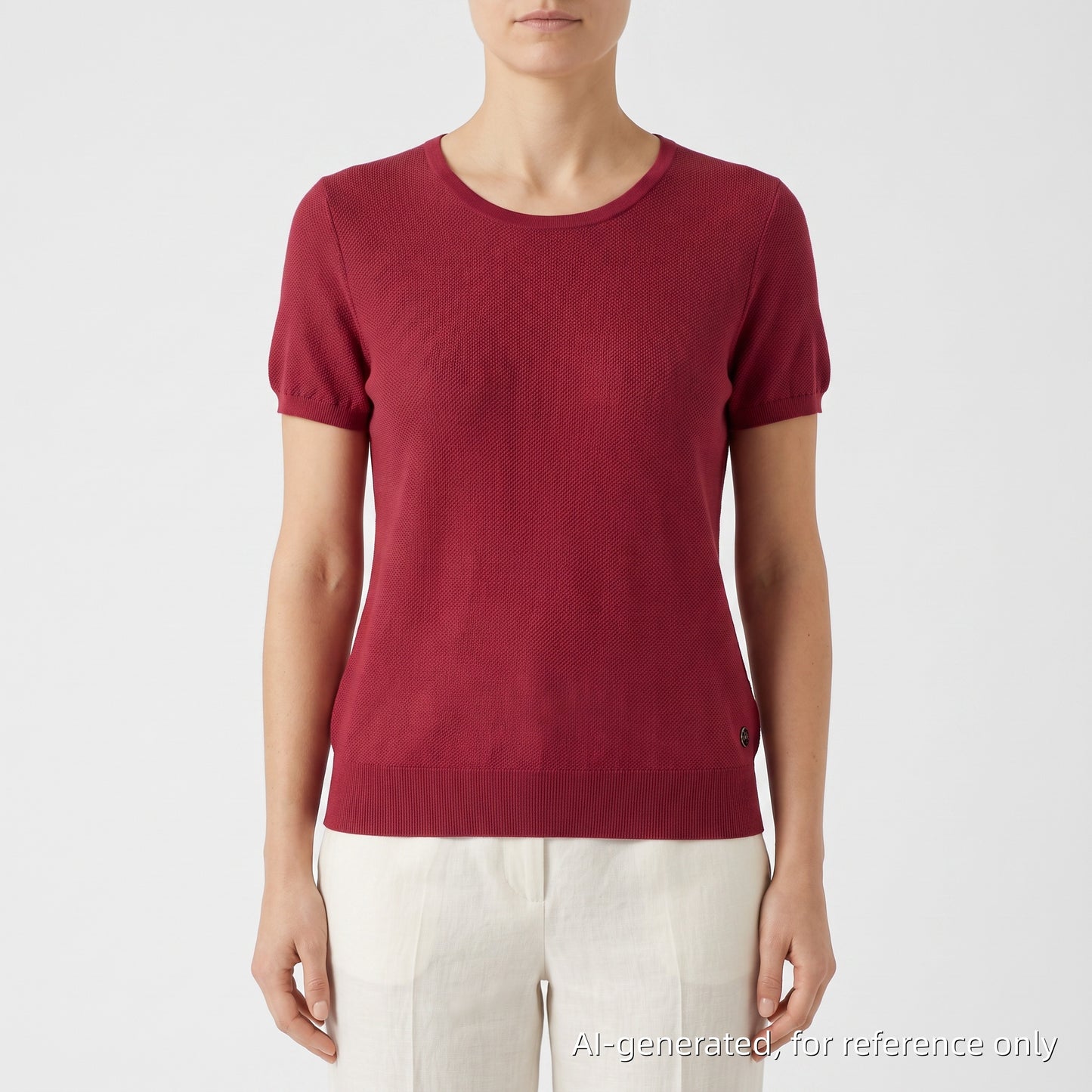 Loro Piana Red Short Sleeve Knit Top Size 44