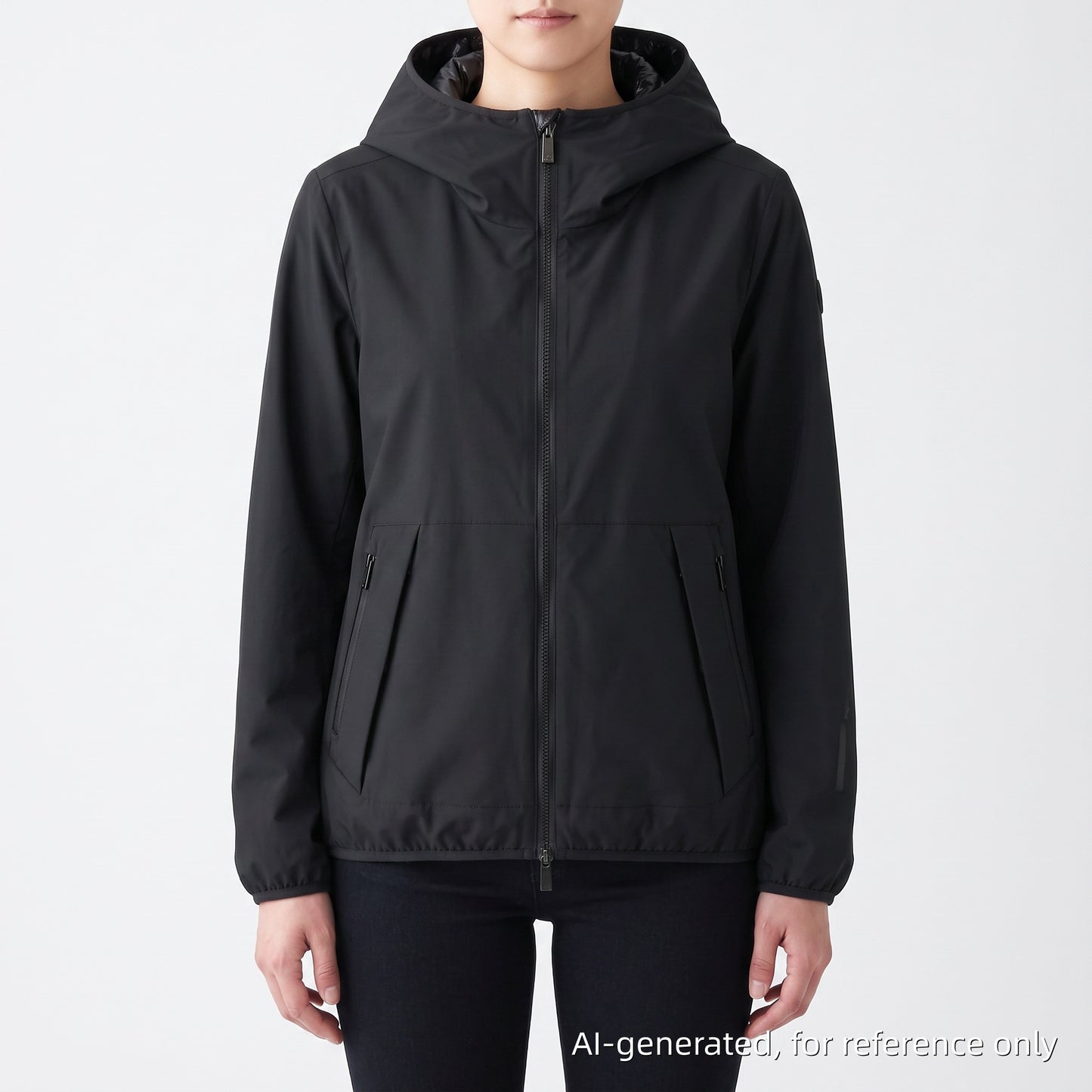 Moncler Black Hooded Jacket Size 7