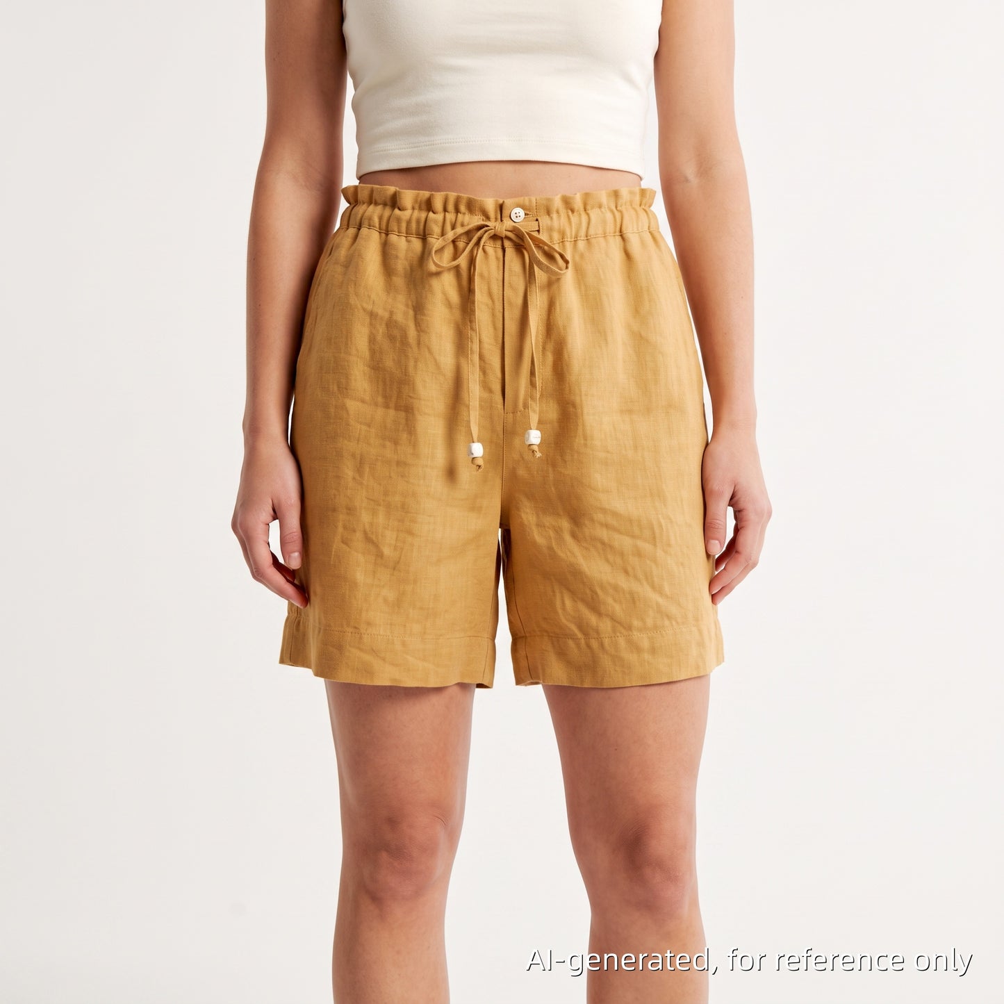 Loro Piana Butter Yellow Linen Shorts Size 44
