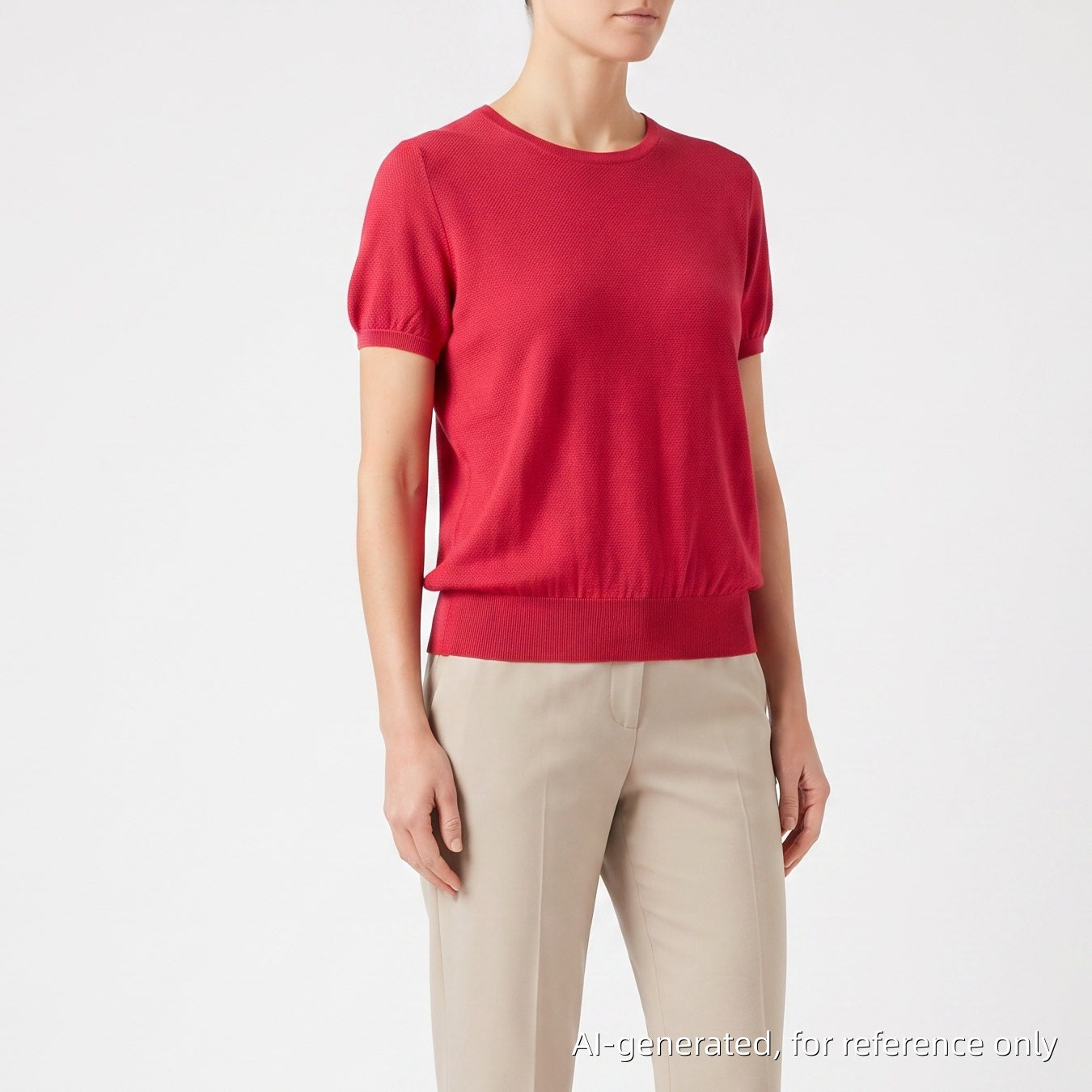 Loro Piana P2P Hot Pink Short Sleeve Knit Top Size 44 Bust 19in