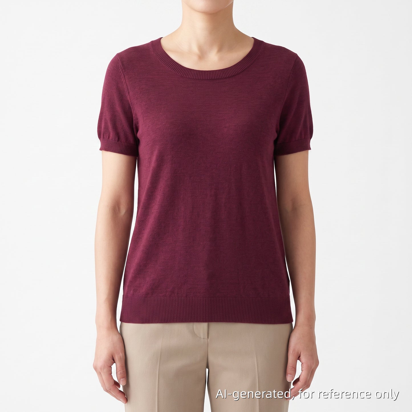 Loro Piana Deep Fuchsia Short Sleeve Knit Top Size 42