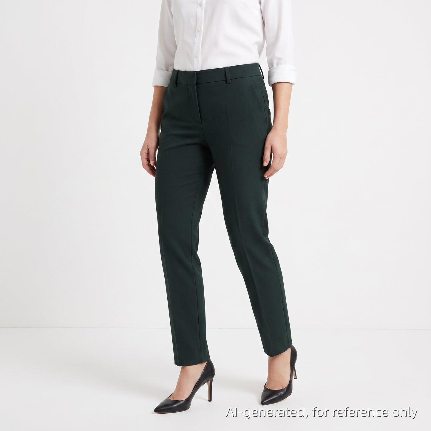 Sportmax Pine Green Slim‑Leg Dress Pants US 10