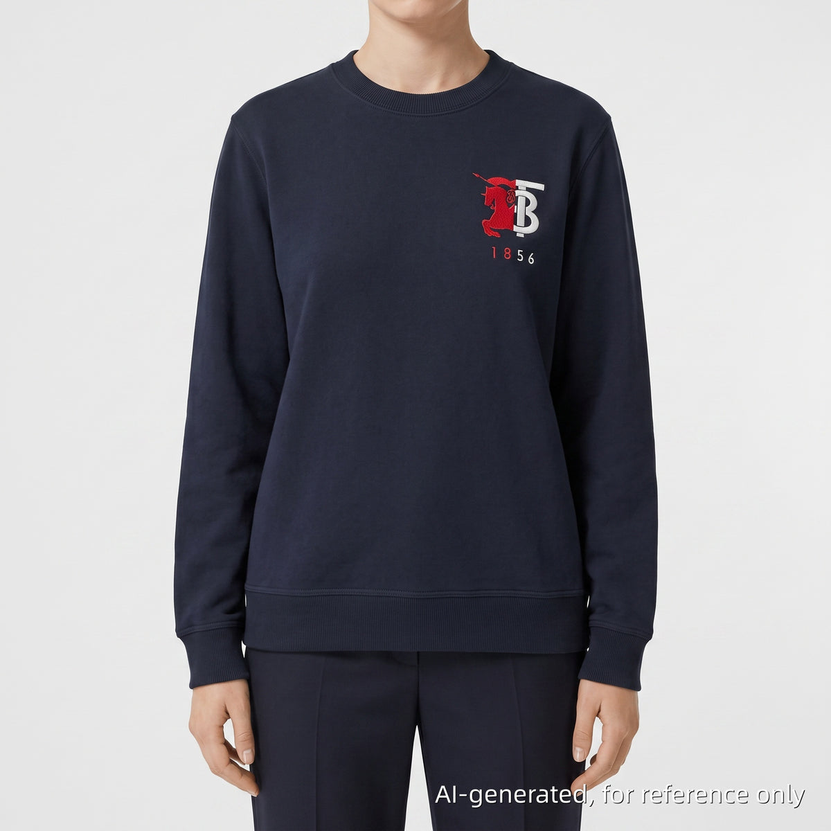 Burberry Navy Blue TB Logo Crew Neck Sweatshirt M