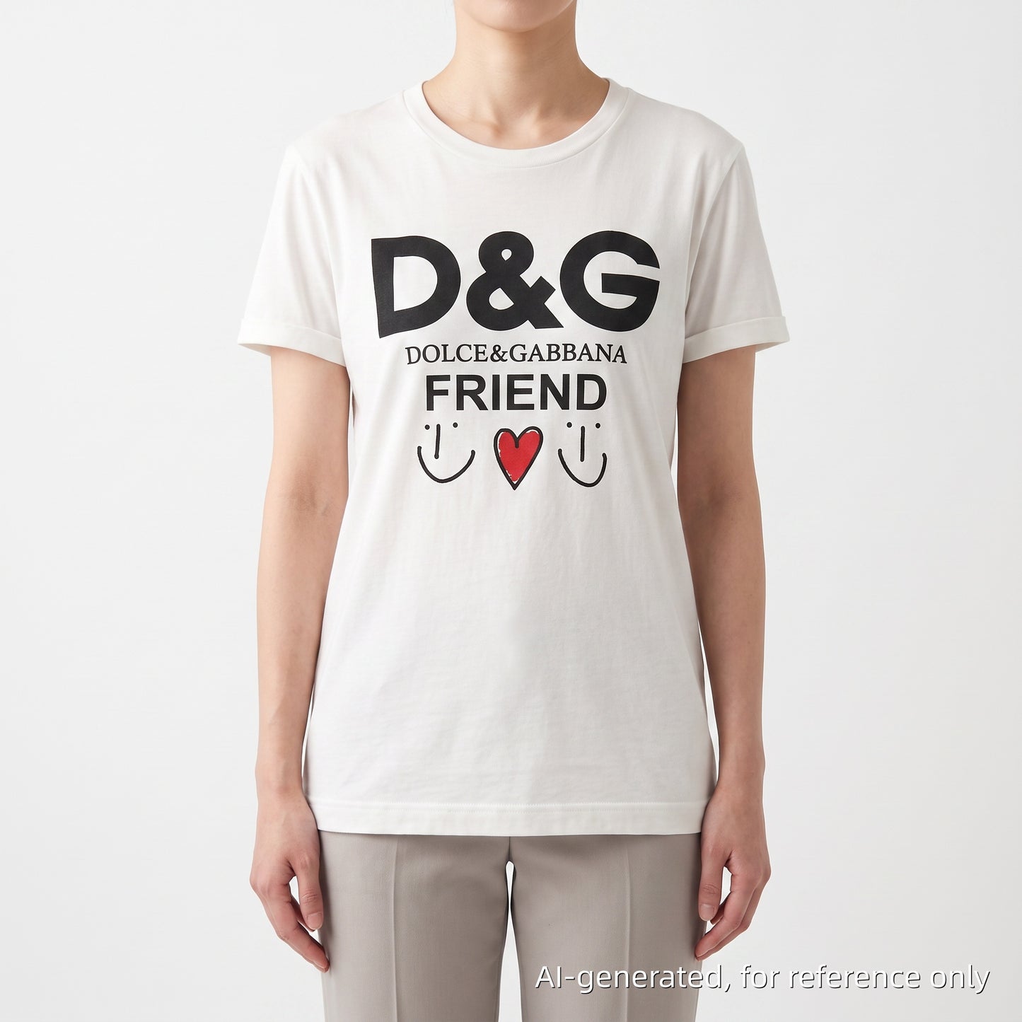 Dolce & Gabbana White Short‑Sleeve Printed T‑Shirt Size 36