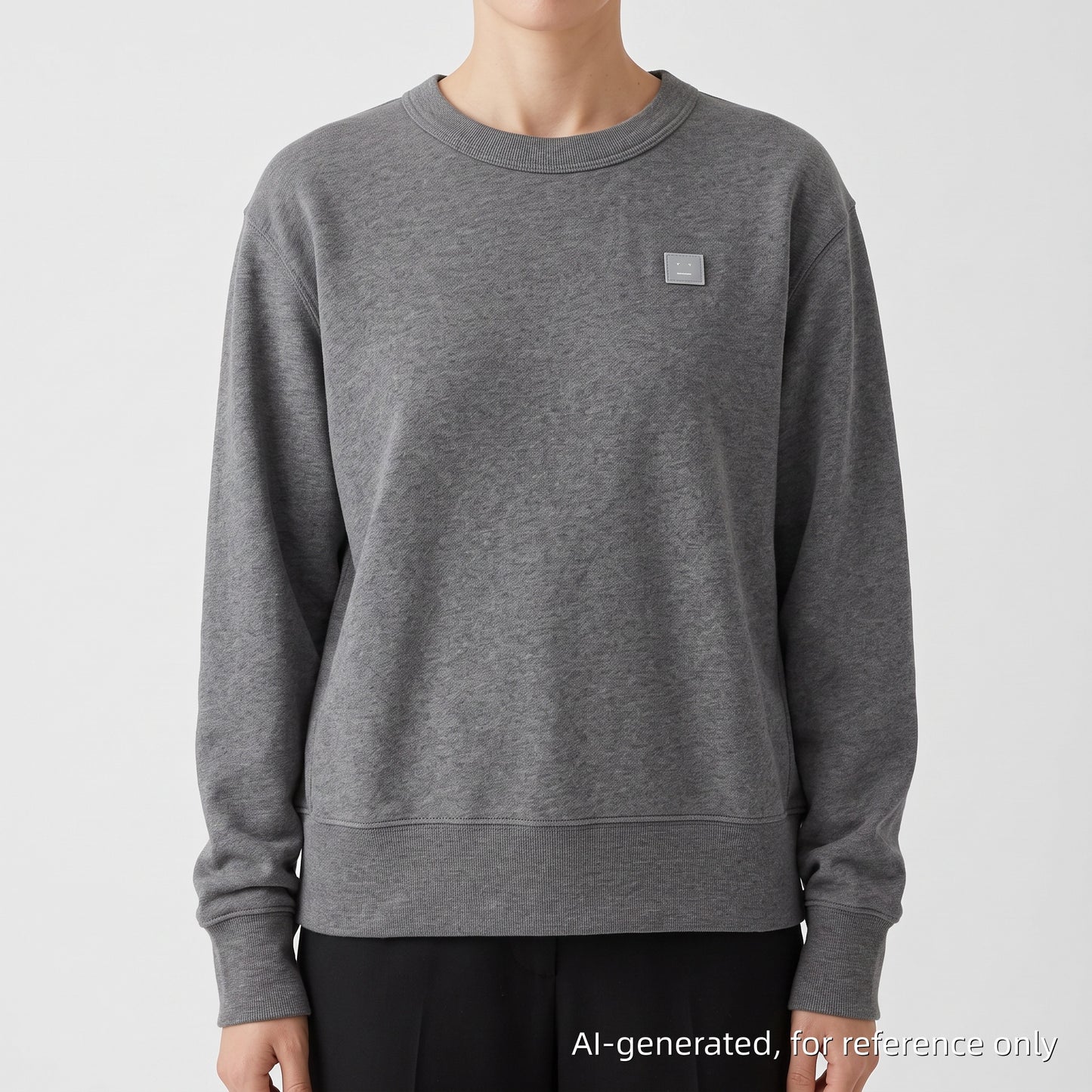 Acne Studios Grey Crew Neck Cotton Sweatshirt Size M