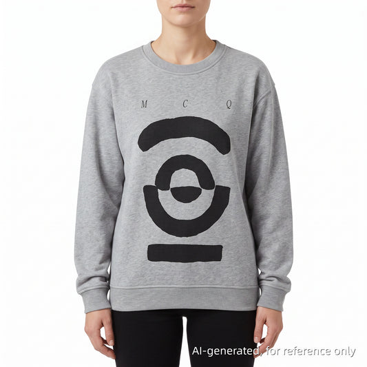 MCQ Grey Graphic‑Print Crewneck Sweatshirt Size M