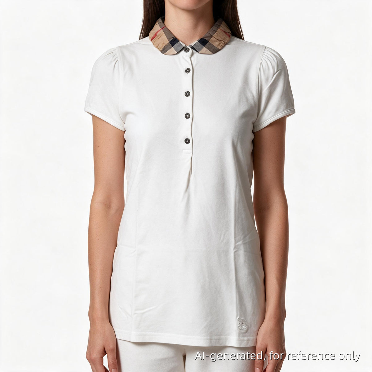 Burberry White Women Short Sleeve Blouse Size S