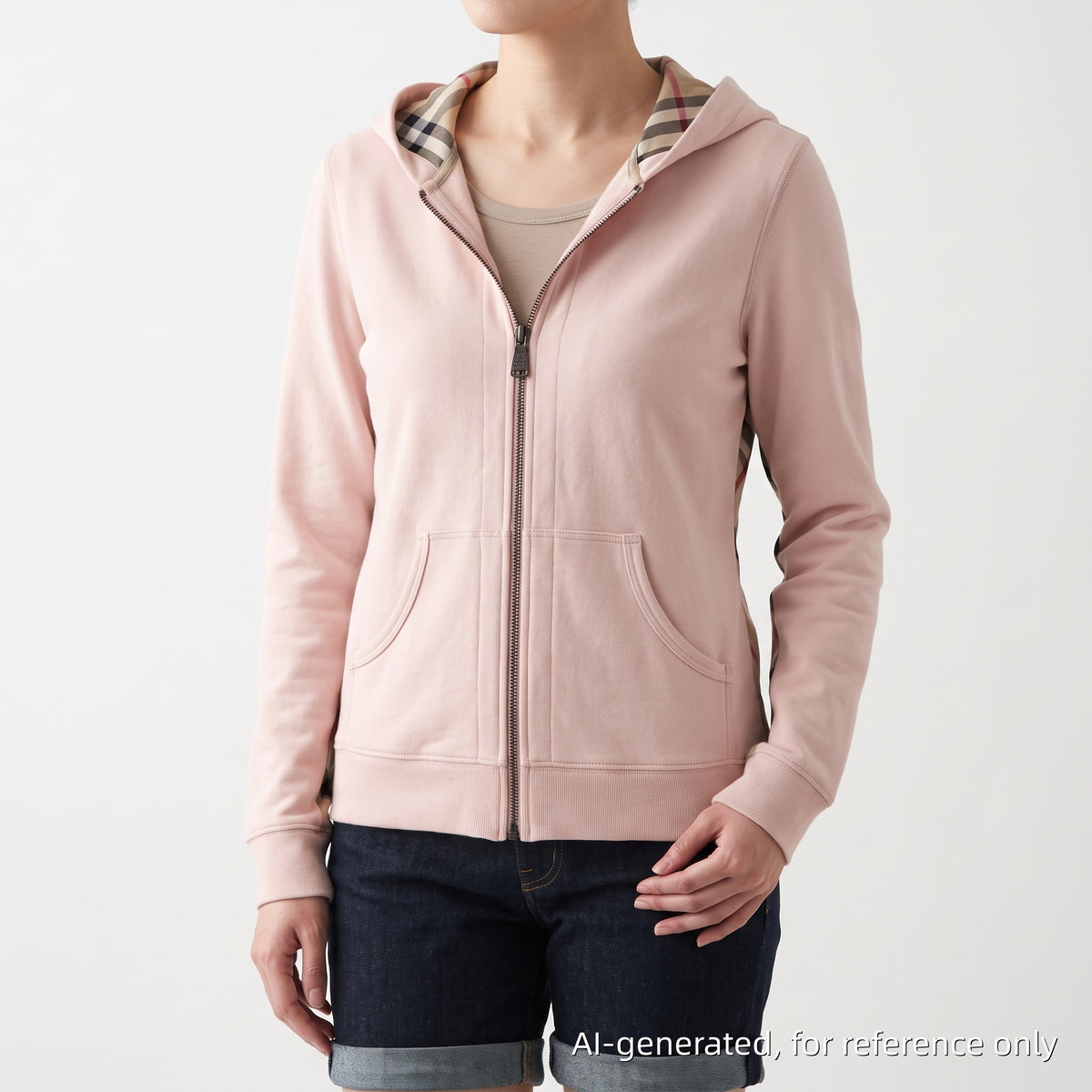 Burberry Light pink Women Zip Hoodie Jacket Size M