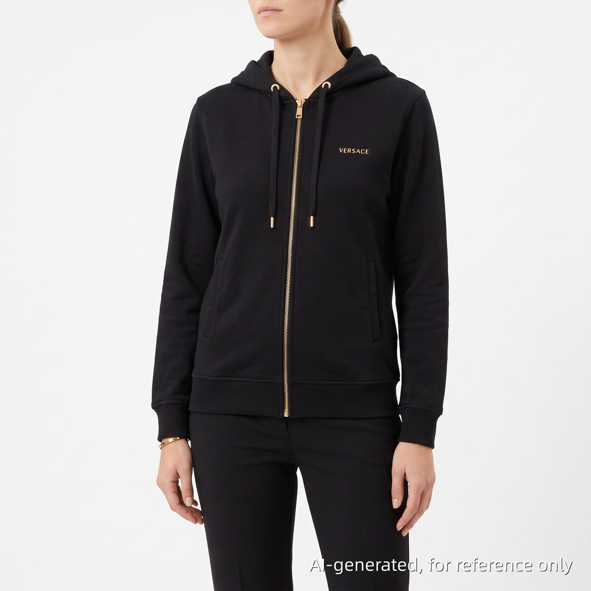 Versace black  Medusa Logo Zip Hoodie Size M