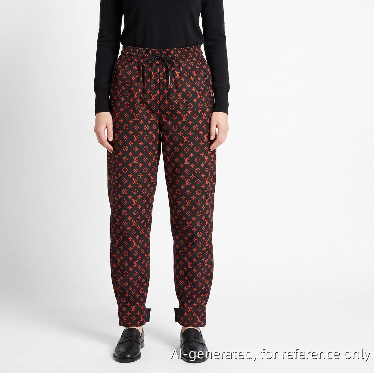 Louis Vuitton black & red LV monogram Jogger Pants size 38