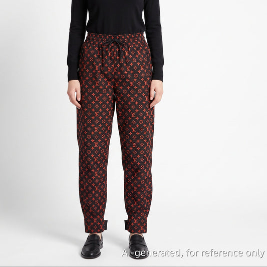 Louis Vuitton black & red LV monogram Jogger Pants size 38