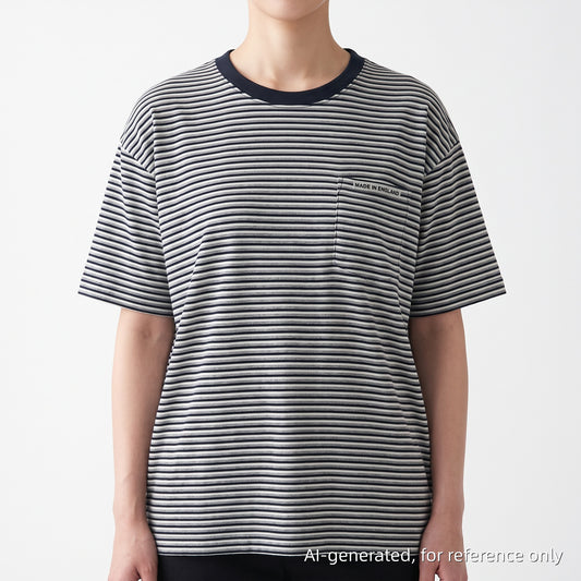 Lanvin Navy blue & white horizontal stripes T-shirt Size XXL