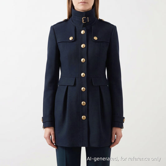 Burberry Navy Blue Military Trench Coat US size 4