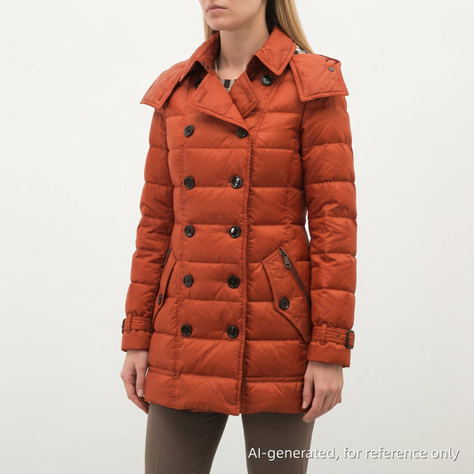 Burberry Quilted Double Breasted Coat S dusty orange