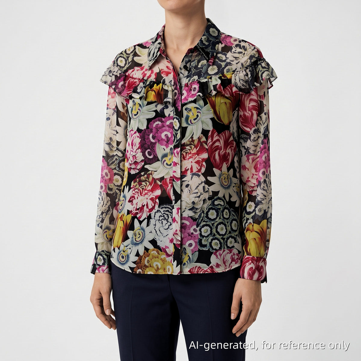 Burberry NWT multi-color floral long sleeve blouse US size 4