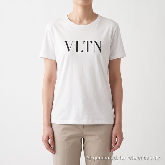 Valentino White Short Sleeve T-shirt VLTN Front Logo Print Size XS