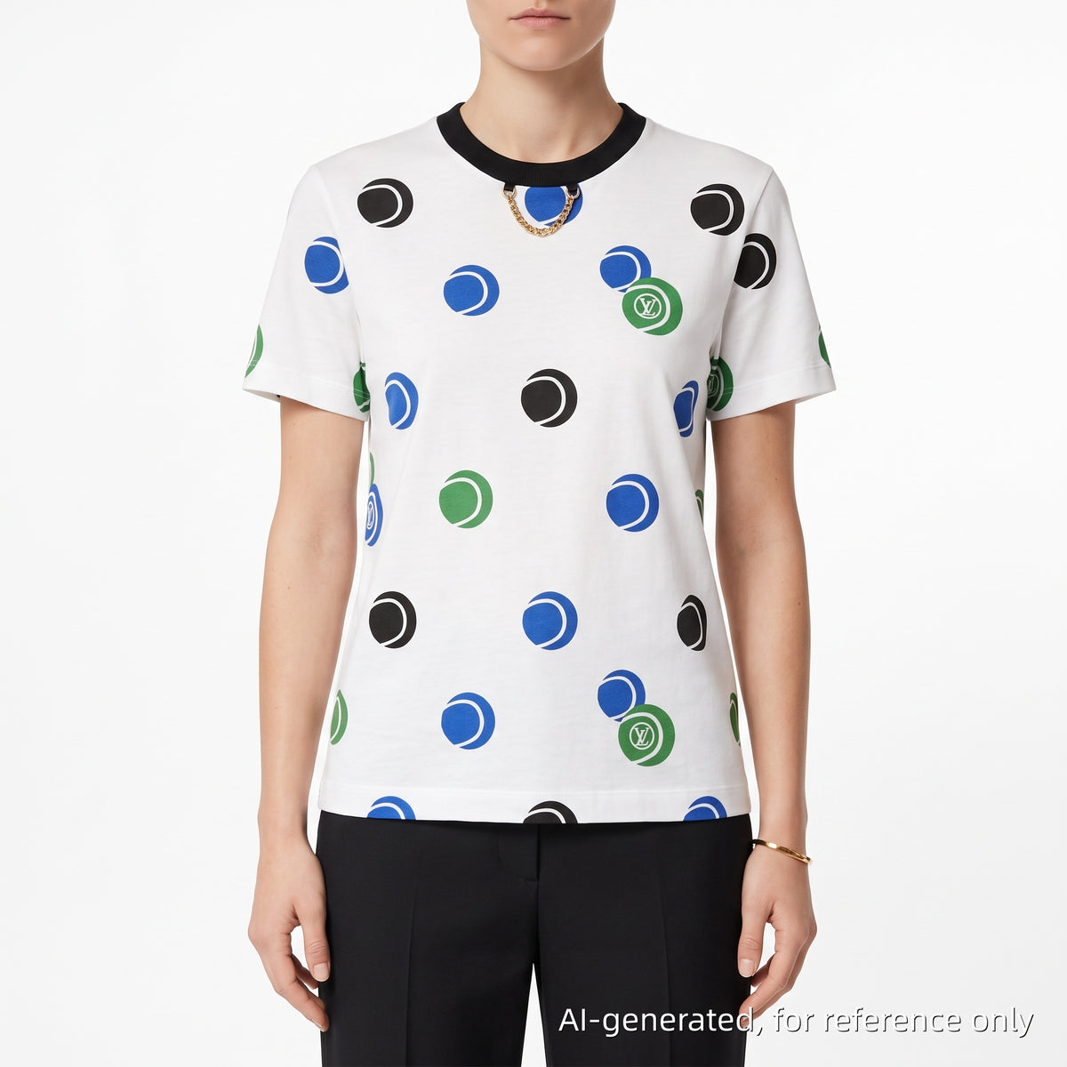 Louis Vuitton White Polka Dot Short Sleeve T-Shirt Size M