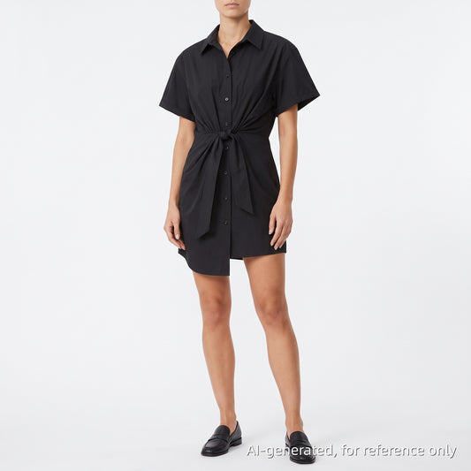 Alexander Wang Black Short Sleeve Shirt Dress Size 6