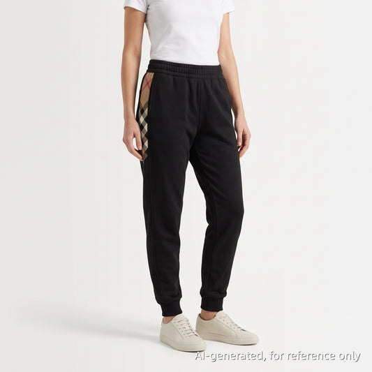 Burberry Black Side Check Stripe Jogger Pants Size S