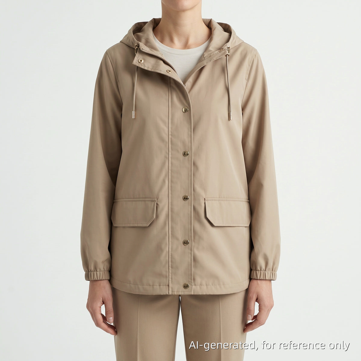 Burberry Light Khaki Hooded Jacket Size 8