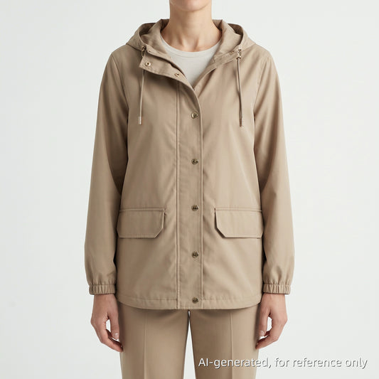 Burberry Light Khaki Hooded Jacket Size 8