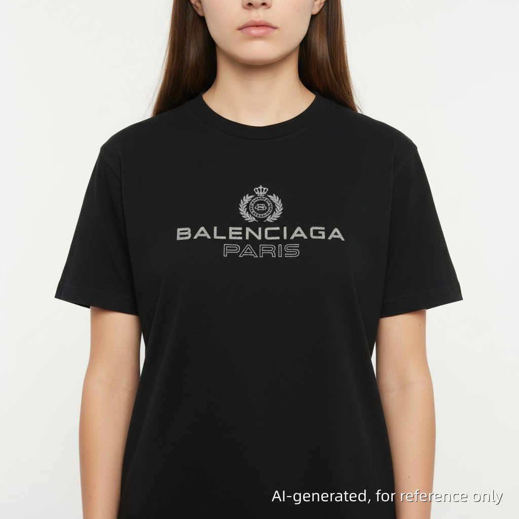 Balenciaga Paris Logo Print T-Shirt Black